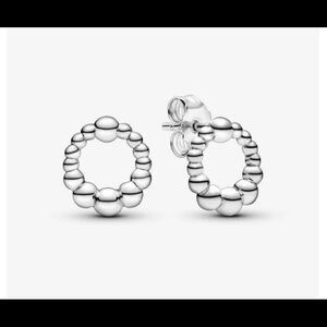 Beaded circle pave Pandora earrings